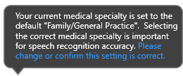 Verify medical specialty